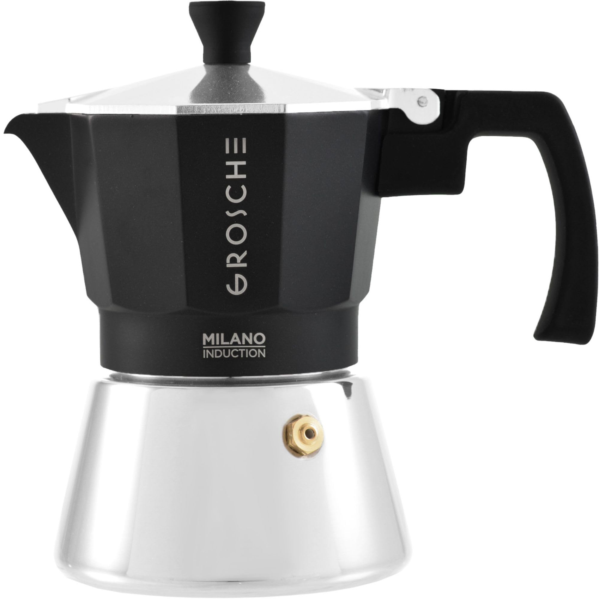 GROSCHE Milano cafetera moka para inducción, preparación rápida de espresso en casa.