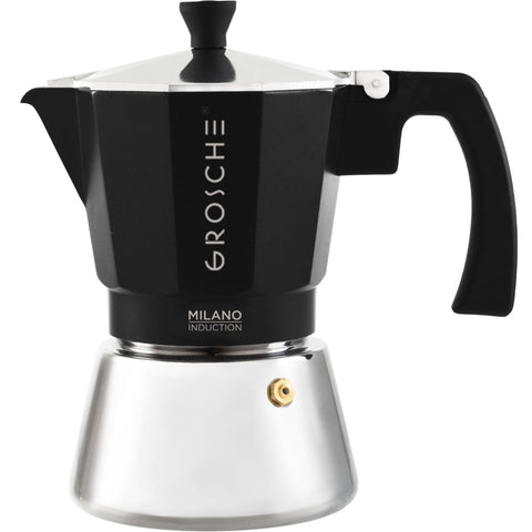 GROSCHE Milano inducción moka pot 6 tazas, espresso intenso en minutos.