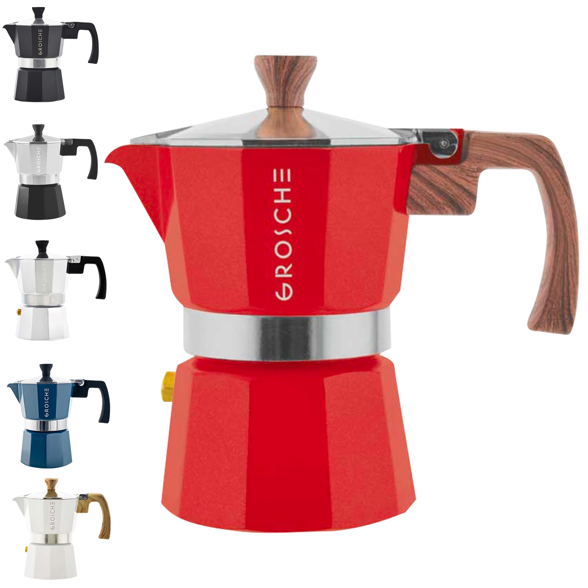 GROSCHE Milano Moka 3 tazas para estufa, espresso en casa