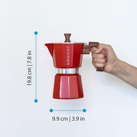 GROSCHE Milano 6 moka pot, junta de silicona para sellado fiable