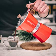 GROSCHE Milano 6 moka pot, válvula de seguridad italiana visible
