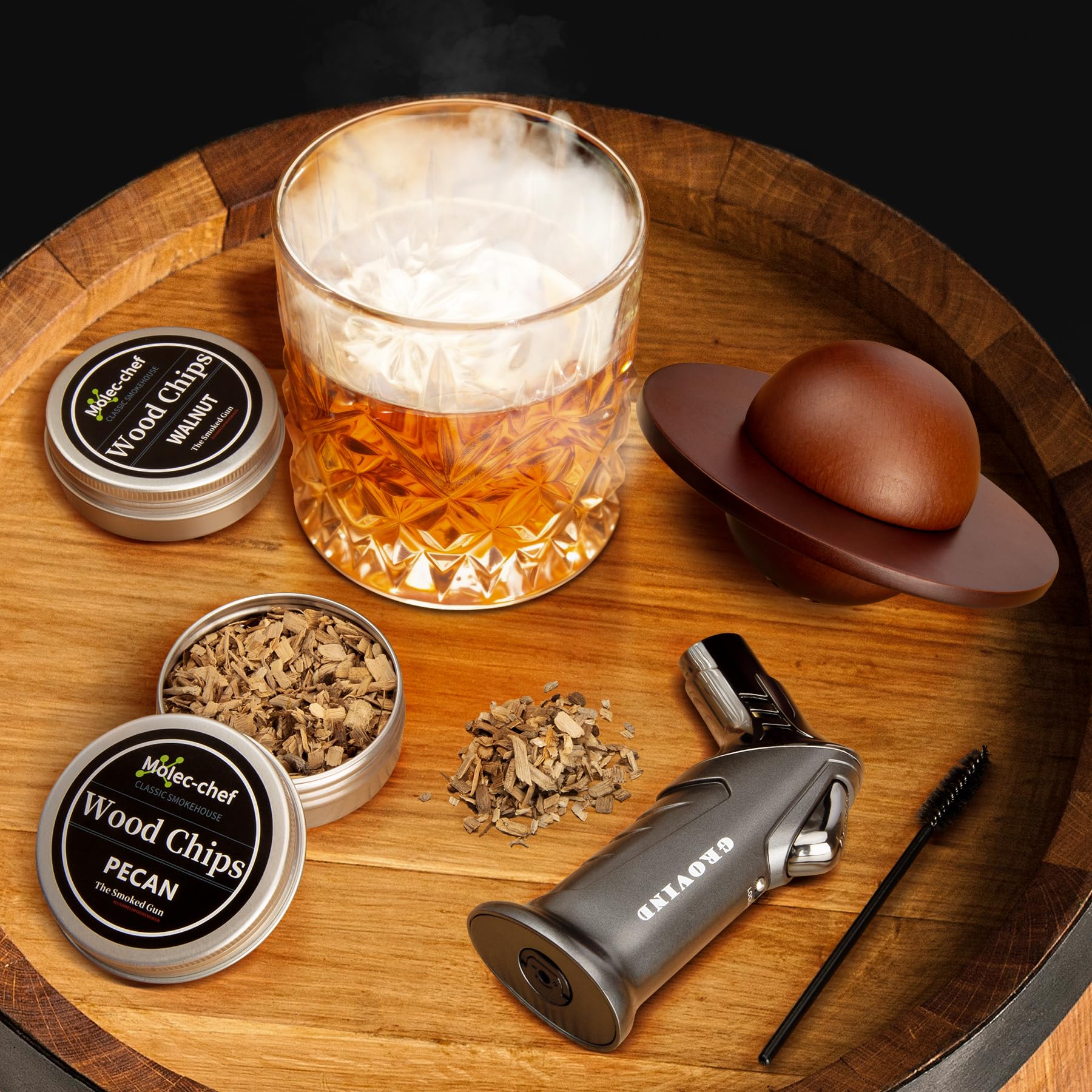 Grovind chips madera seis sabores: variedad para infusionar bebidas y alimentos