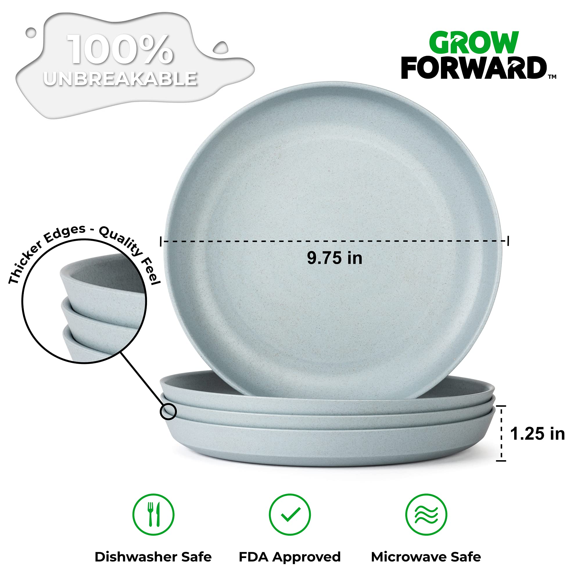 Grow Forward cuencos 28 oz Glacier, perfectos para sopa y cereal