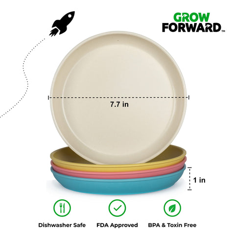 Grow Forward diseño alto de borde para facilitar que los niños recojan la comida.