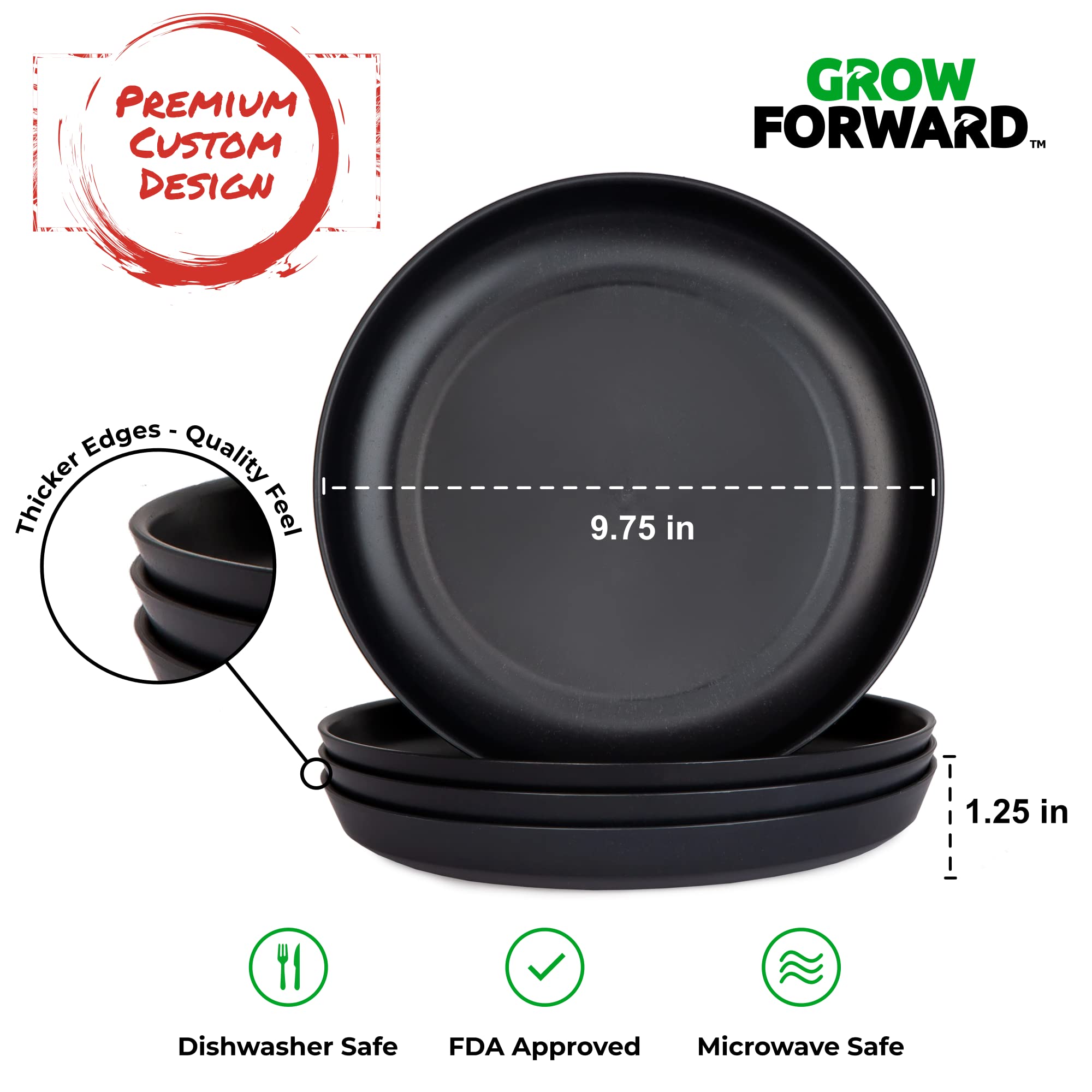 Grow Forward platos con diseño único y bordes elevados para evitar derrames