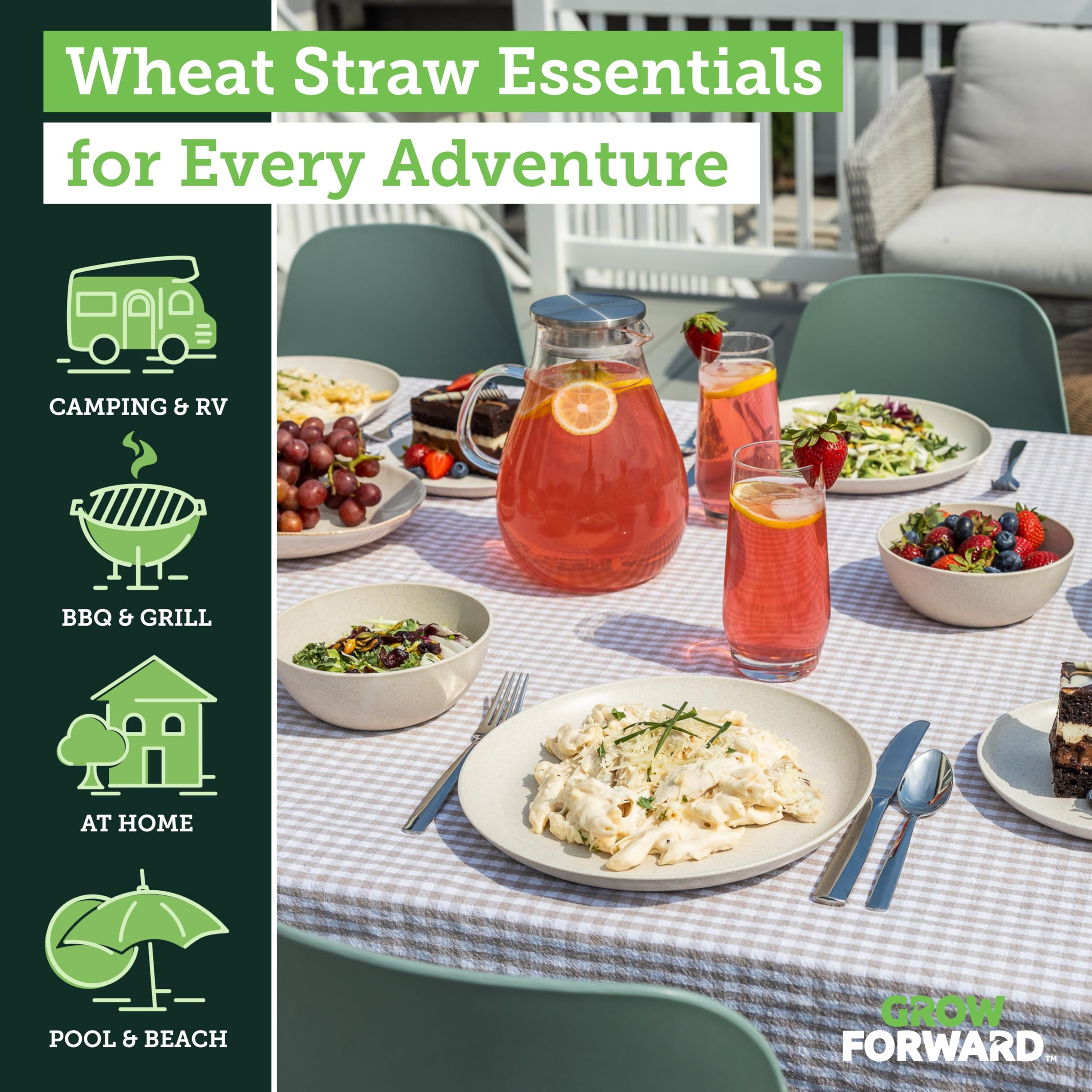 Grow Forward cuencos de 27 oz, resistentes y aptos para lavavajillas.