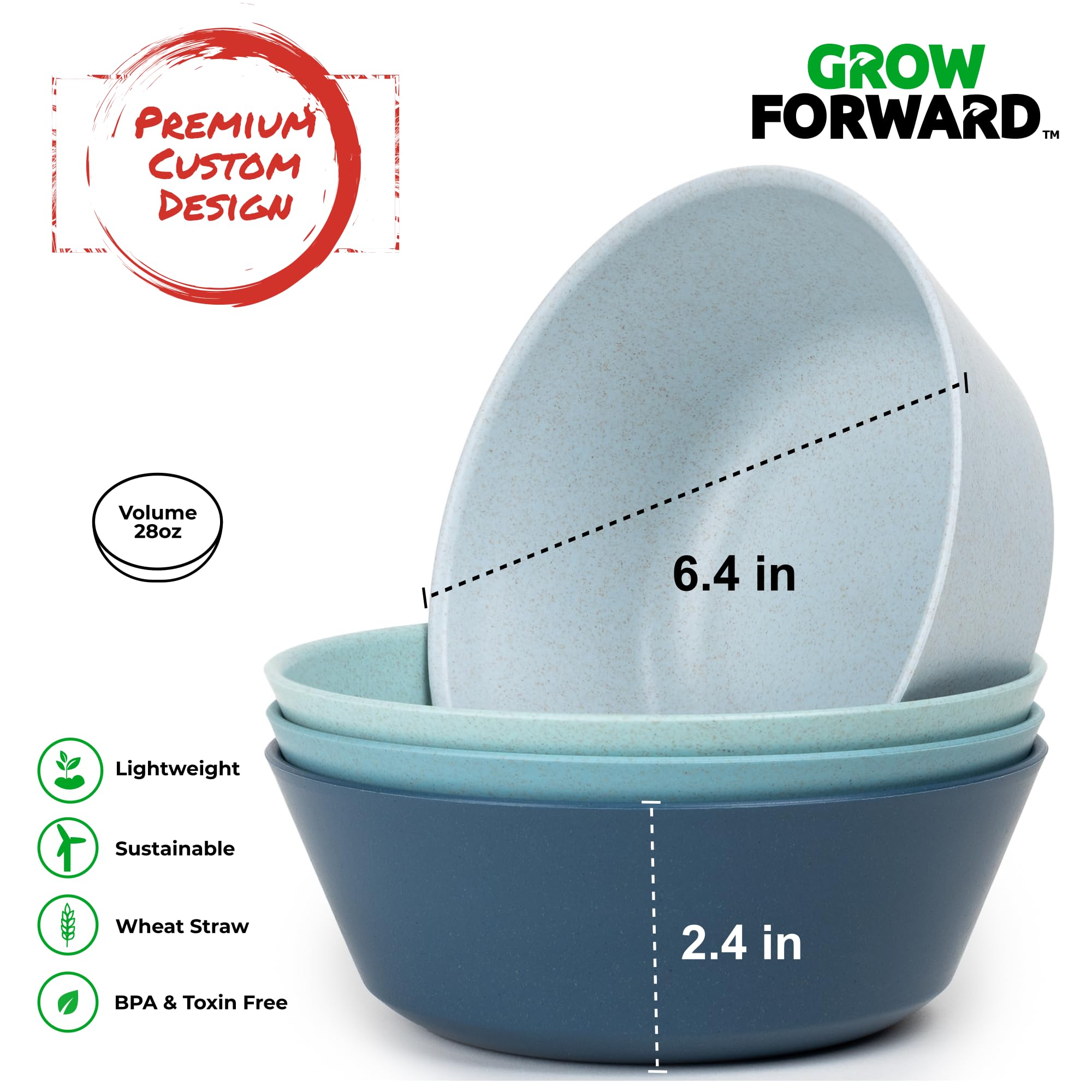 Grow Forward platos apilables Seascape, ahorro de espacio para viajes.