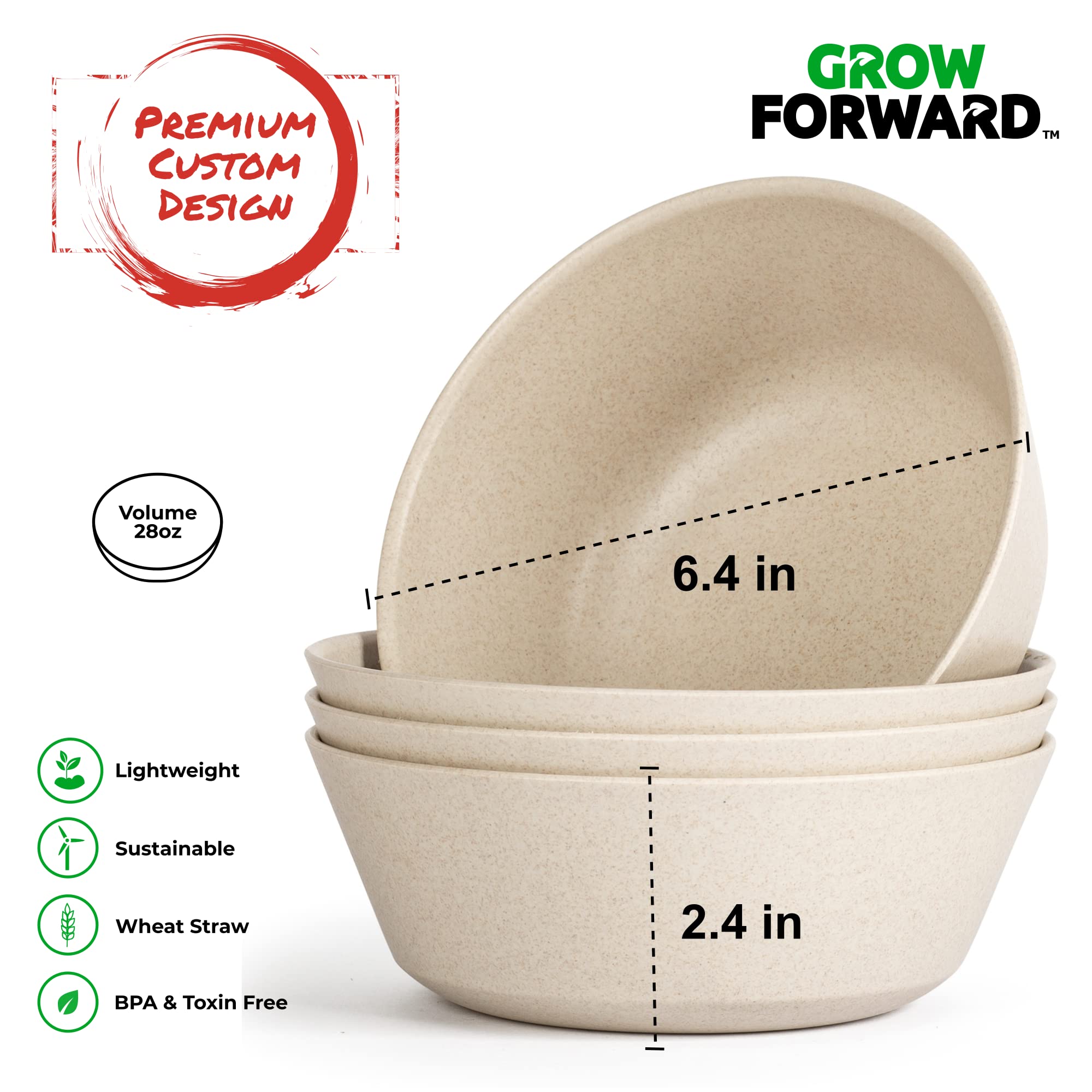 Grow Forward platos de trigo irrompibles, perfectos para niños y aventuras al aire libre.