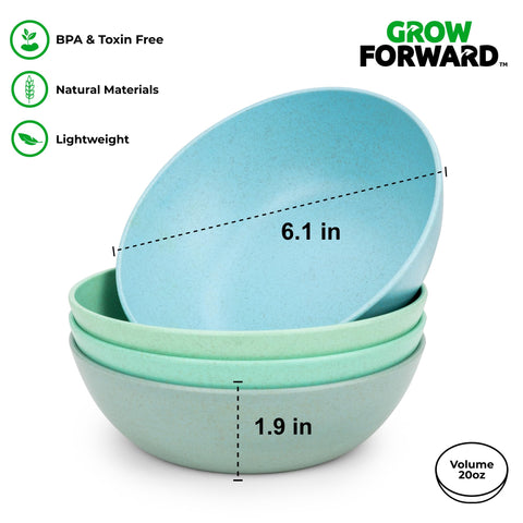 Grow Forward platos de 8 pulgadas con borde elevado para recoger fácilmente.