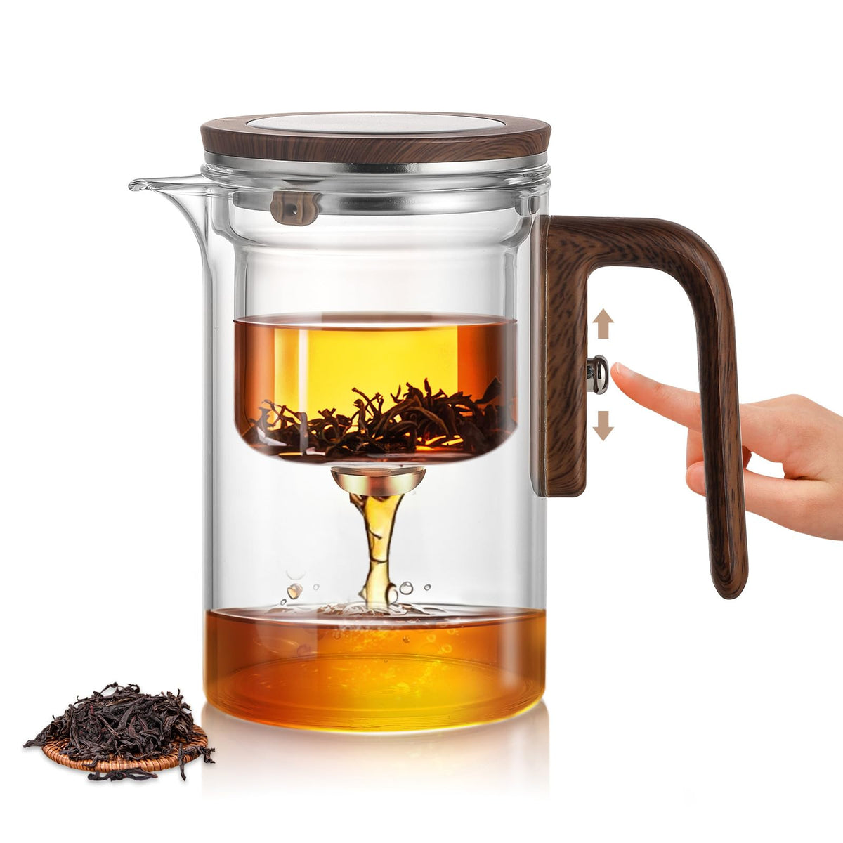 Tetera Enchanti de GrowCube con infusor de vidrio para infusiones limpias