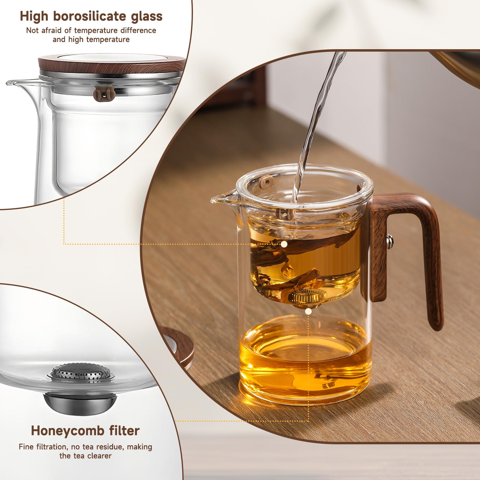 Vidrio borosilicato resistente de la Enchanti para agua caliente o fría