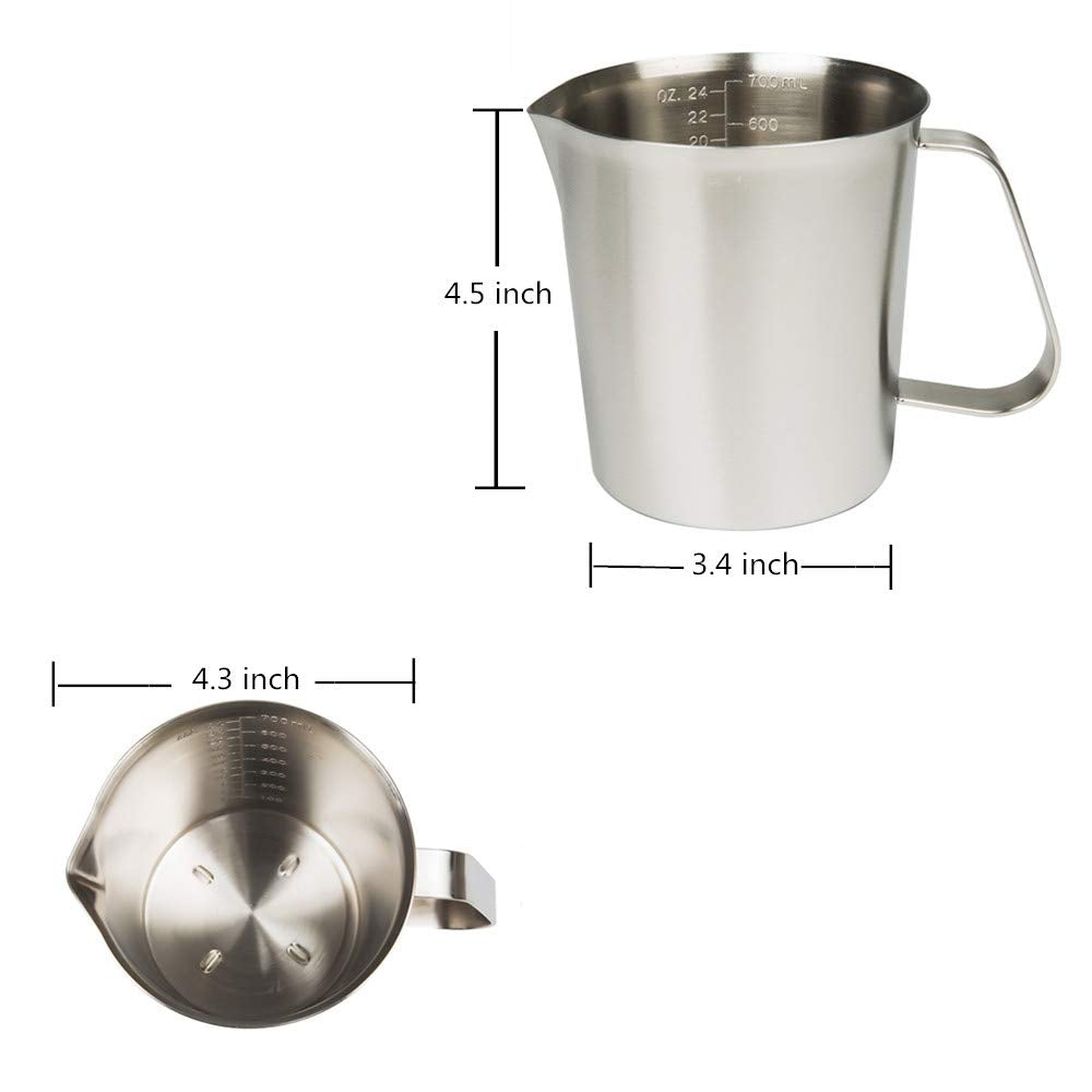 GRSPEHS jarra espumadora de leche en acero inoxidable para espumar fácilmente.