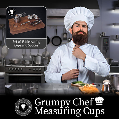 GRUMPY CHEF cucharas imantadas de doble cara para almacenamiento compacto.