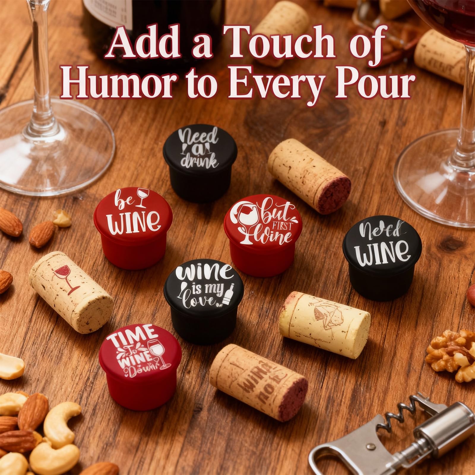 Grunlienus set de 8 tapones para conservar aroma y sabor.