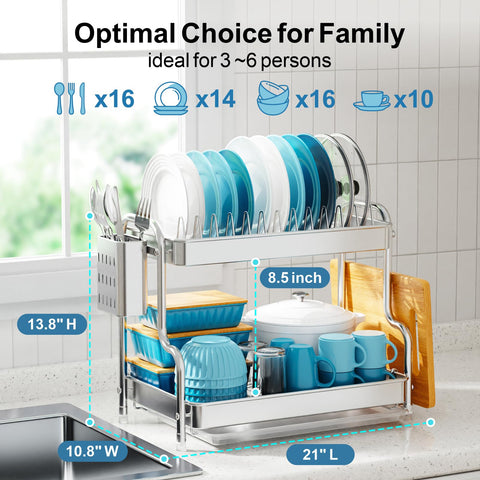 GSlife escurridor 2 niveles, dimensiones compactas para encimera.