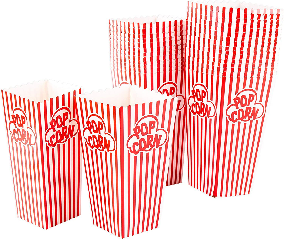 GSM Brands palomitas contenedor estriado blanco-rojo frontal ideal para cine en casa