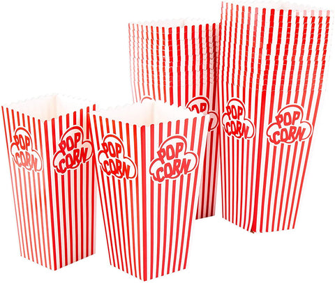 GSM Brands palomitas contenedor estriado blanco-rojo frontal ideal para cine en casa