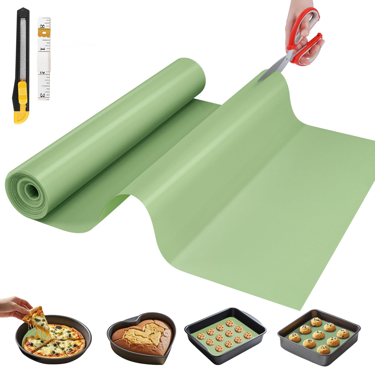 GTJ alfombrilla silicona para hornear, superficie antiadherente para galletas y masas