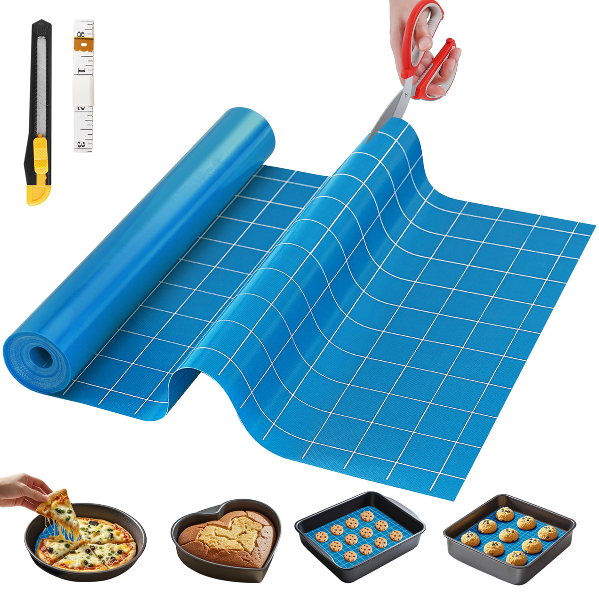 GTJ esterilla de silicona para hornear, superficie antiadherente reutilizable para masas y galletas