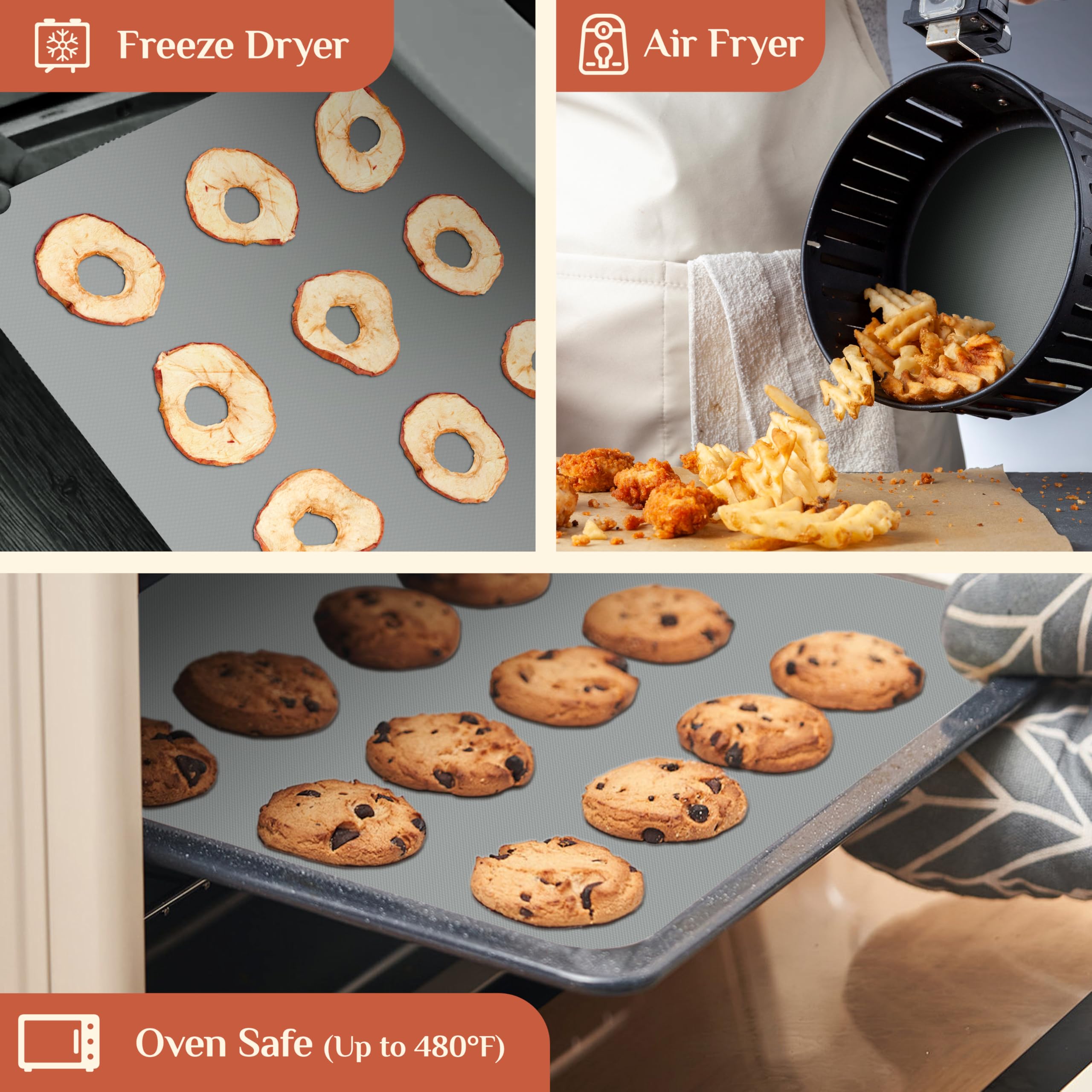 GTJ tapete antiadherente facilita desmolde y limpieza rápida.