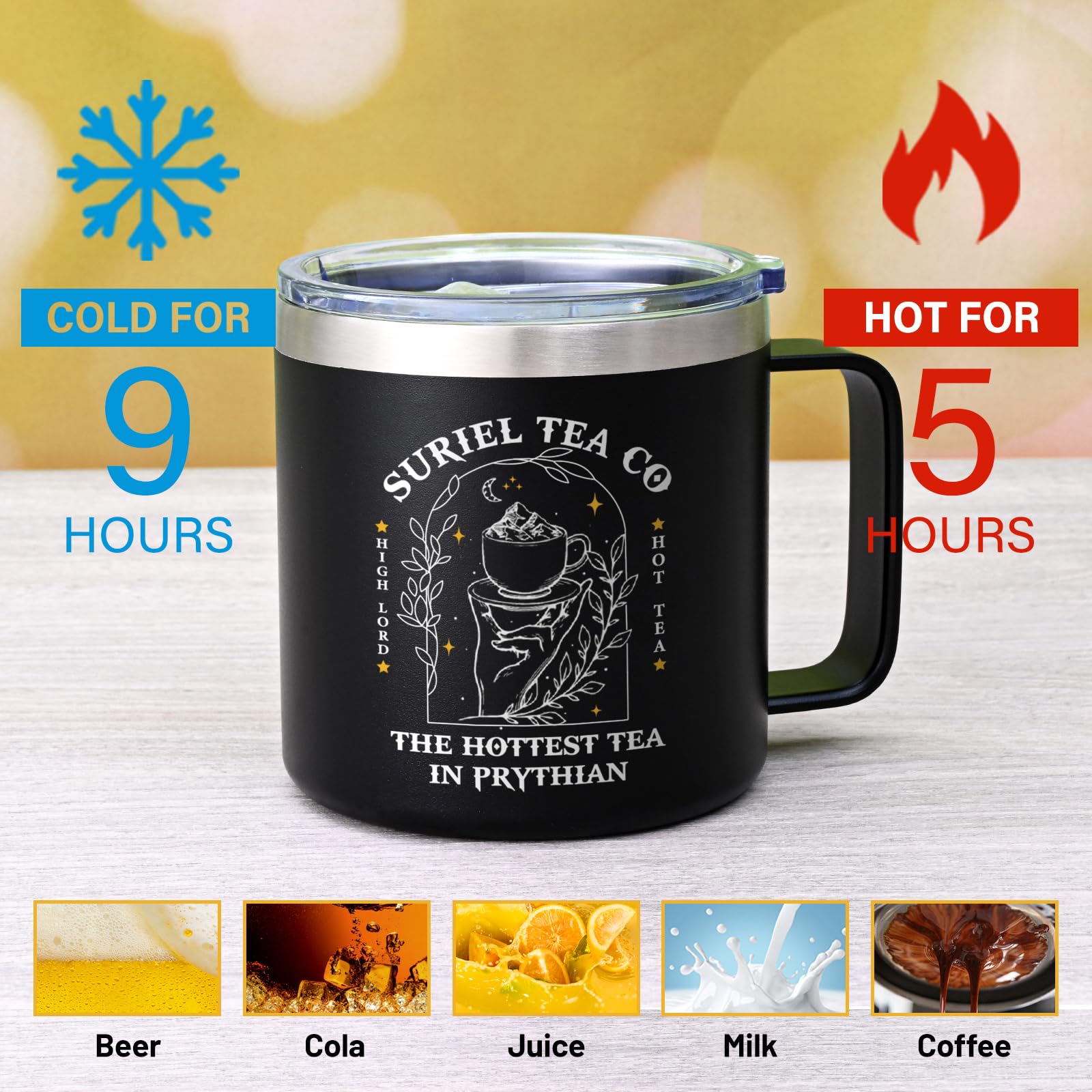 Aislamiento de la taza Gtmileo mantiene la bebida a temperatura por más tiempo
