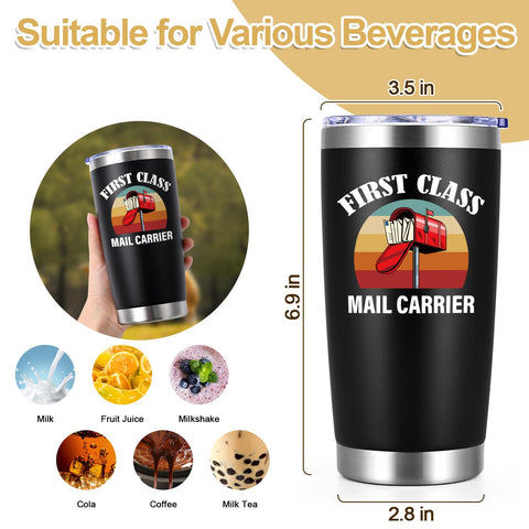Gtmileo Mailman Tumbler 20oz, ideal para uso exterior, café, té o jugo.