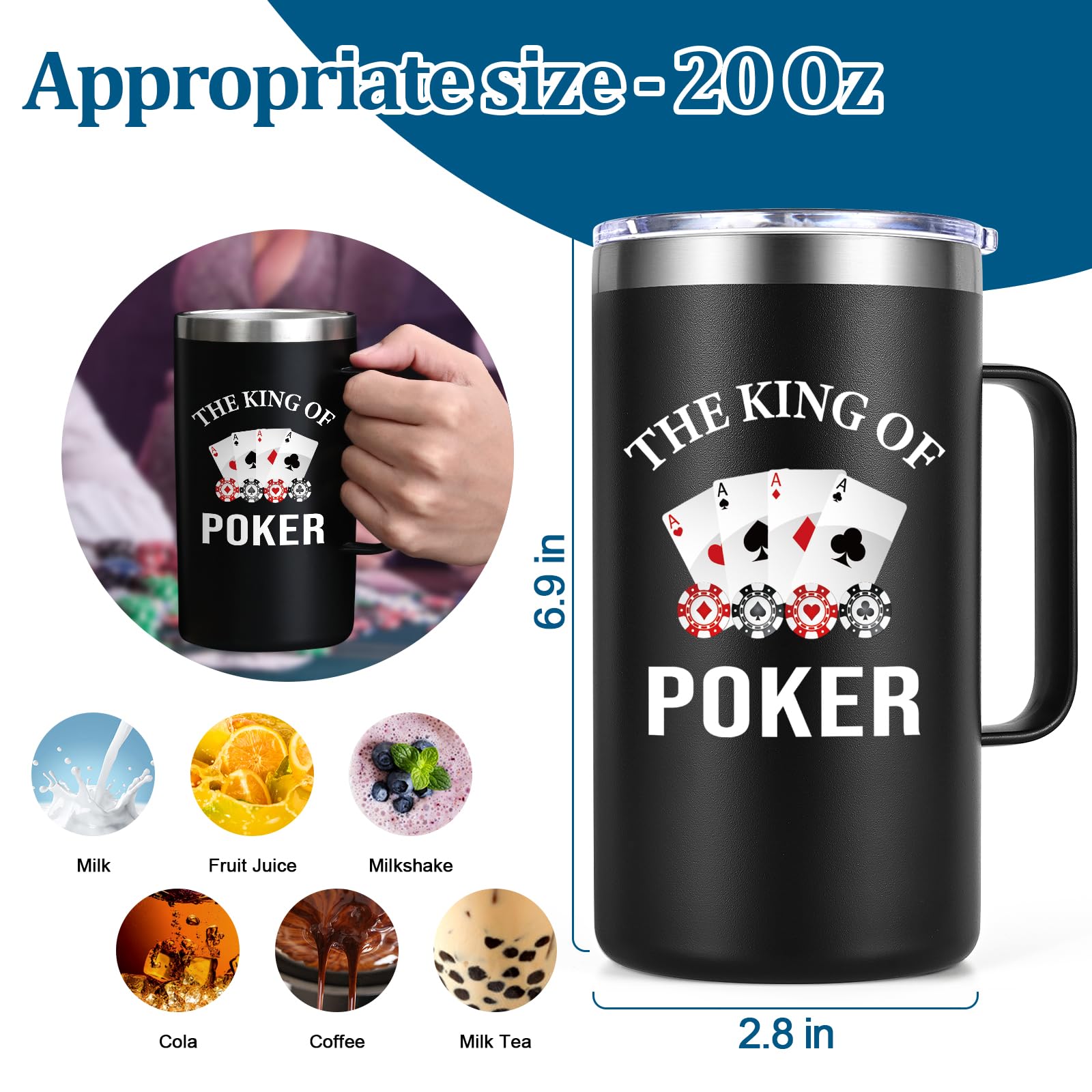Diseño de doble pared de Gtmileo Poker para confort y estilo.