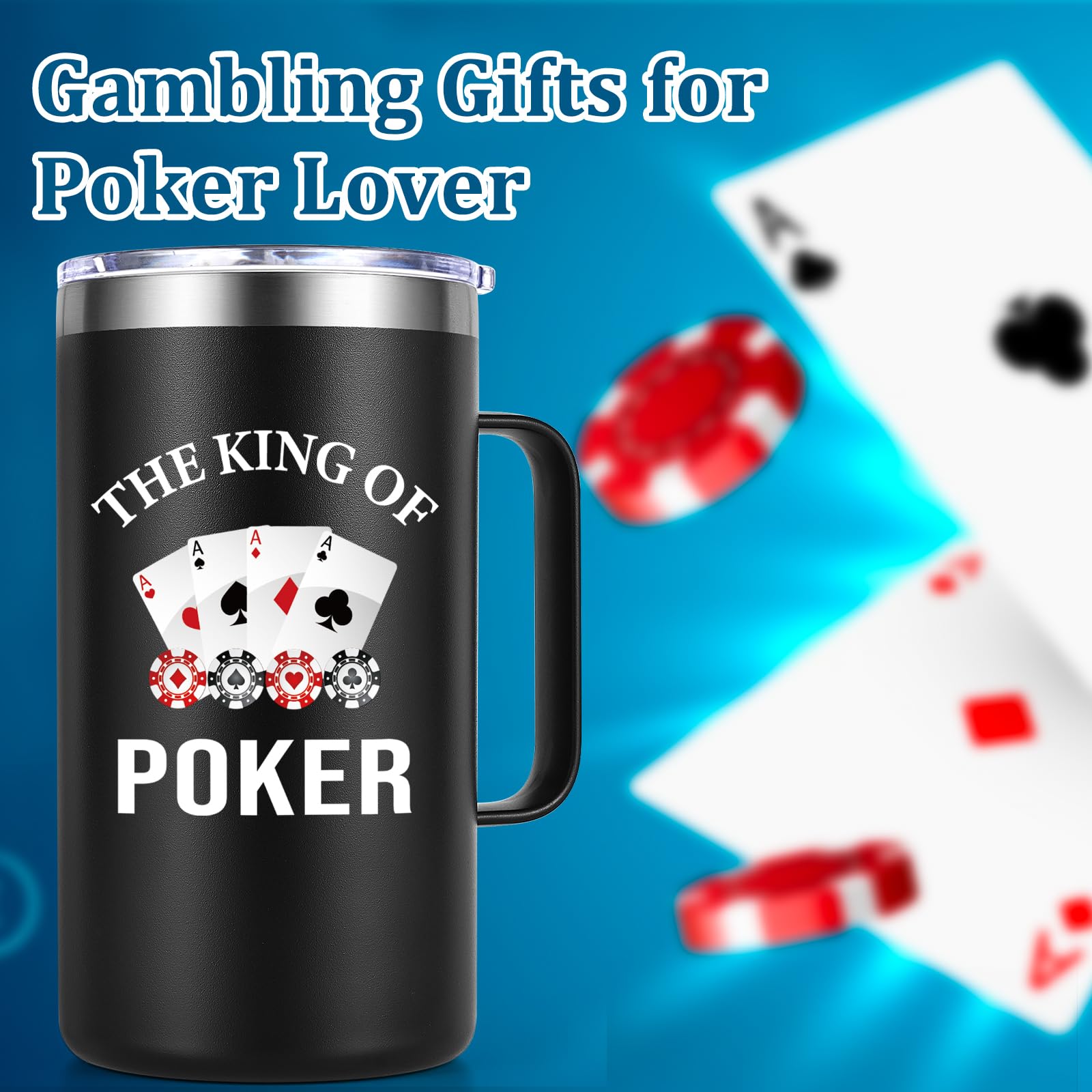 Tapa de acero inoxidable para Gtmileo Poker, evita derrames en cualquier lugar.