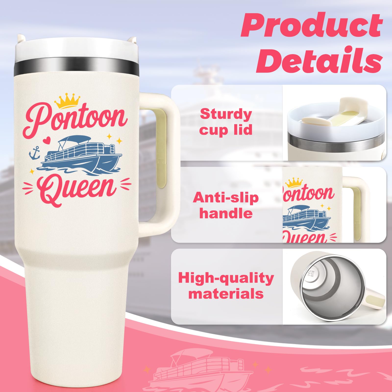 Gtmileo Pontoon Queen, mango ergonómico para agarre seguro en navegación.