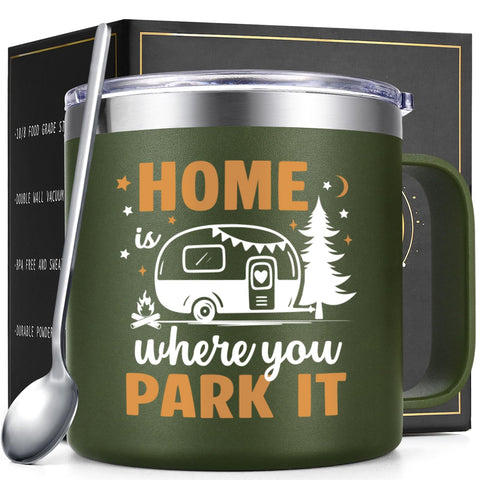 Taza Gtmileo 14oz aislada, interior acero inoxidable, mantiene bebidas seguras y calientes