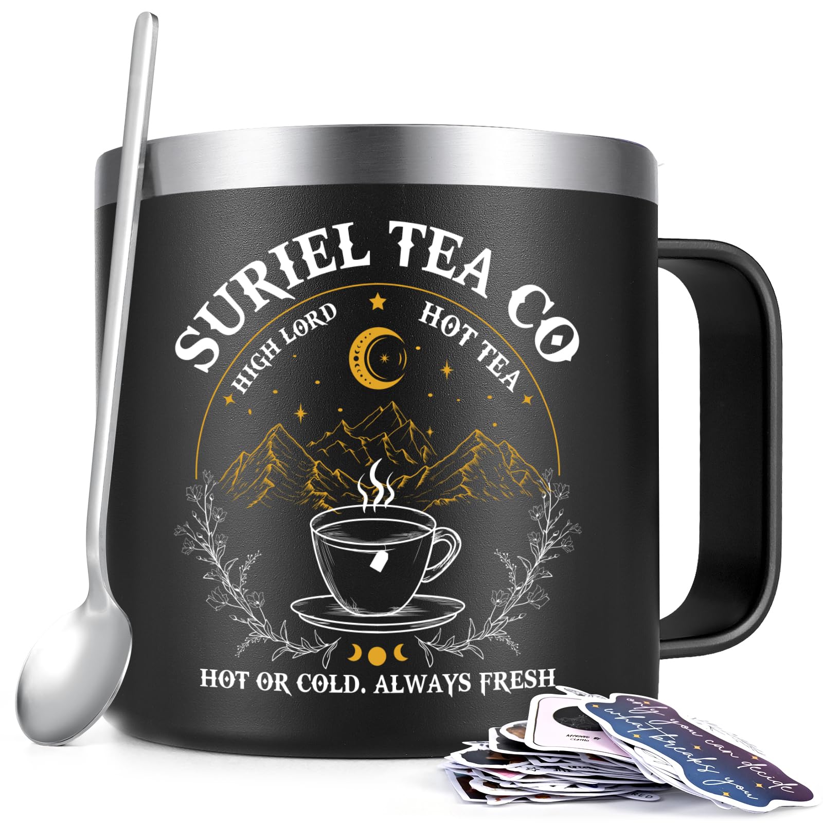Taza Gtmileo para libros de 14 onzas con aislamiento que mantiene caliente la bebida.