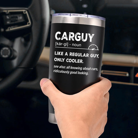 Vaso térmico Gtmileo en mano en entorno de oficina.