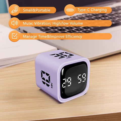 GuDoQi cubo temporizador indica pausa y reanudación para productividad