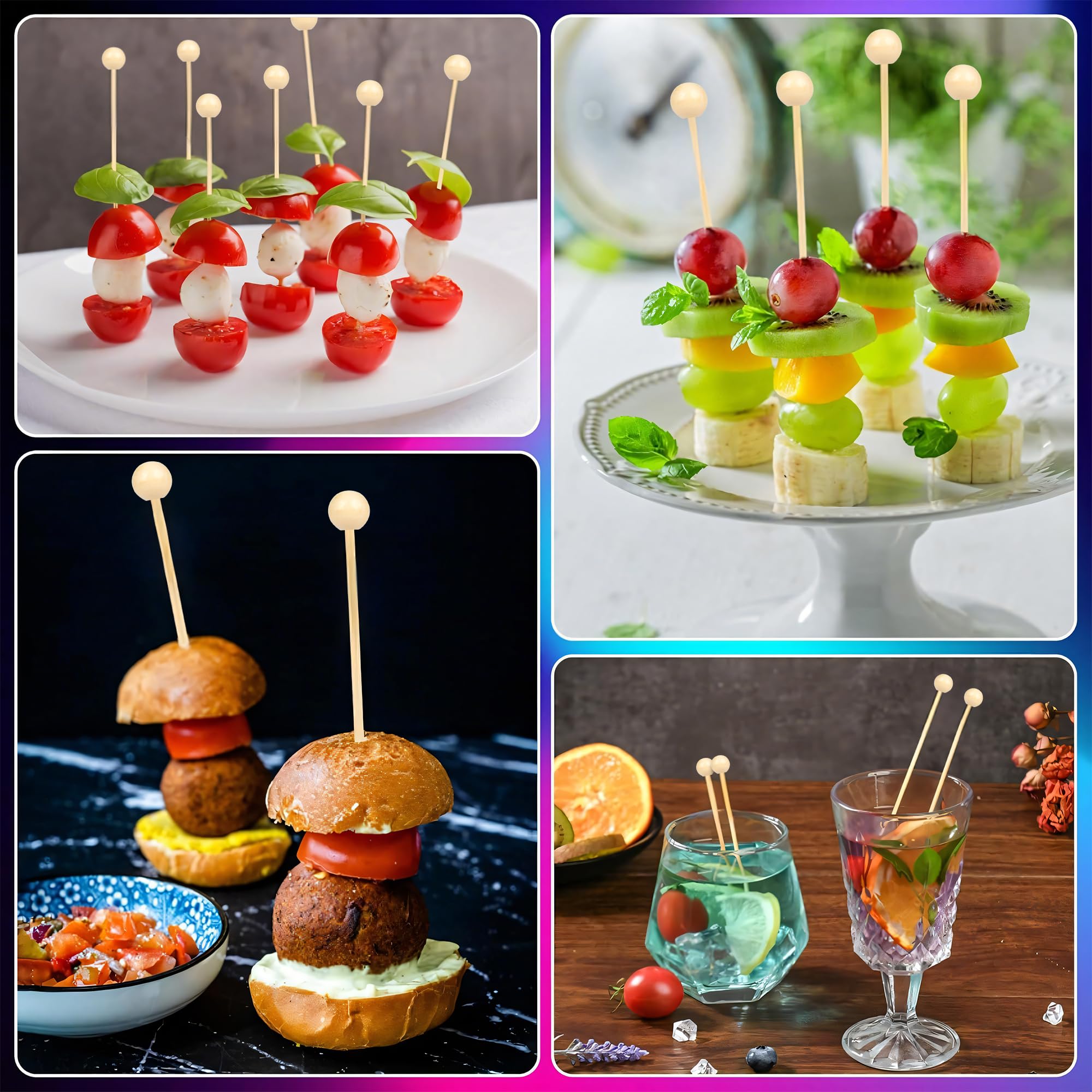 GuGen palillos para postres y bebidas, detalle decorativo encantador.