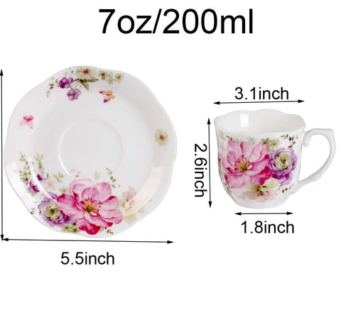 GuangYang platillo flor rosa, diseño elegante para apoyar tazas y postres