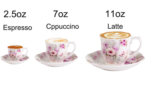 GuangYang taza de té 7 oz, diseño morado floral.