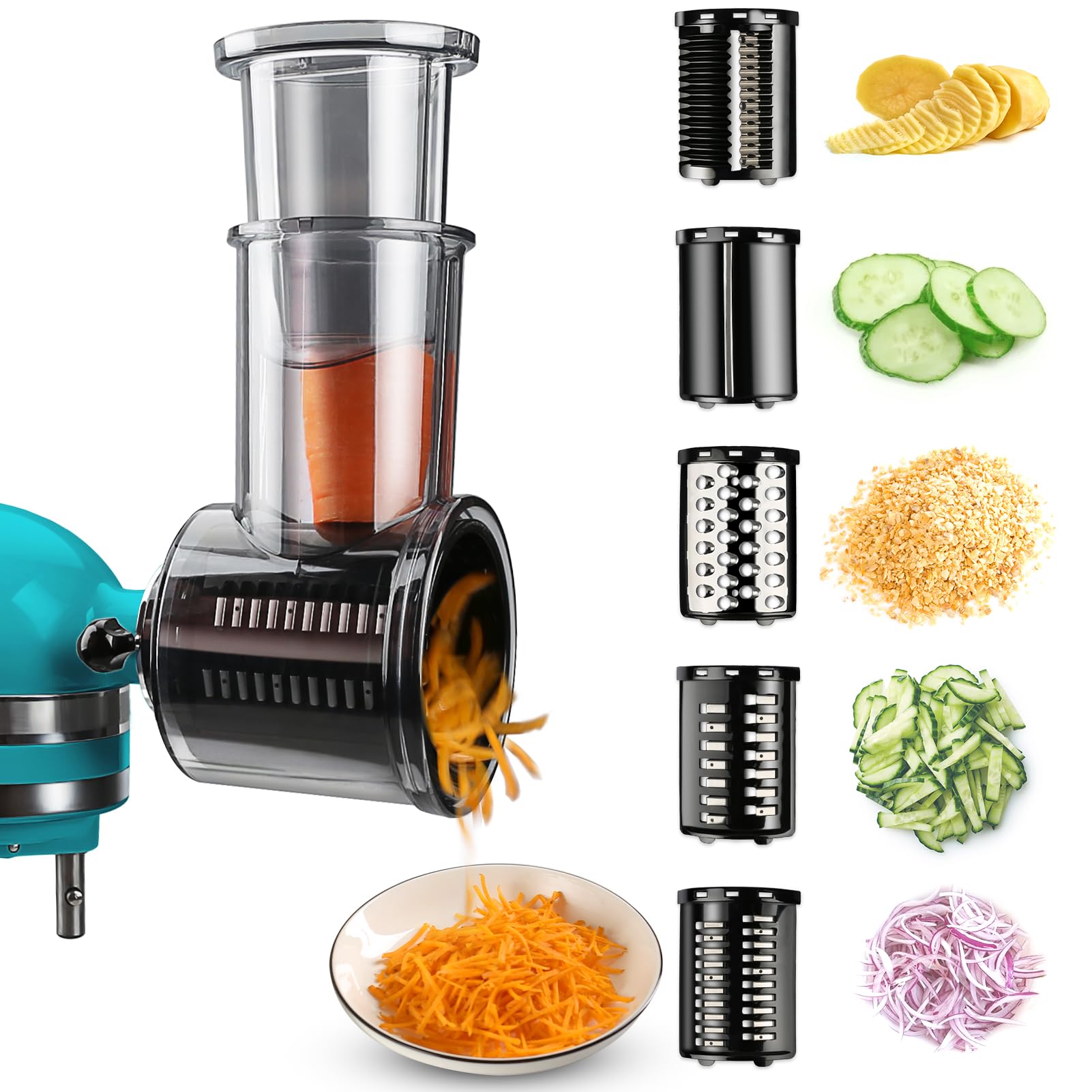 GuanQiao accesorio cortadora-ralladora para KitchenAid facilita el preparado de verduras