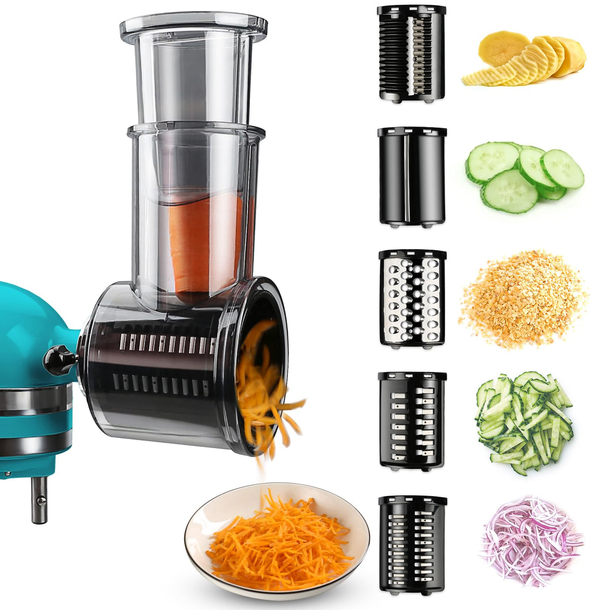 GuanQiao accesorio cortadora-ralladora para KitchenAid facilita el preparado de verduras