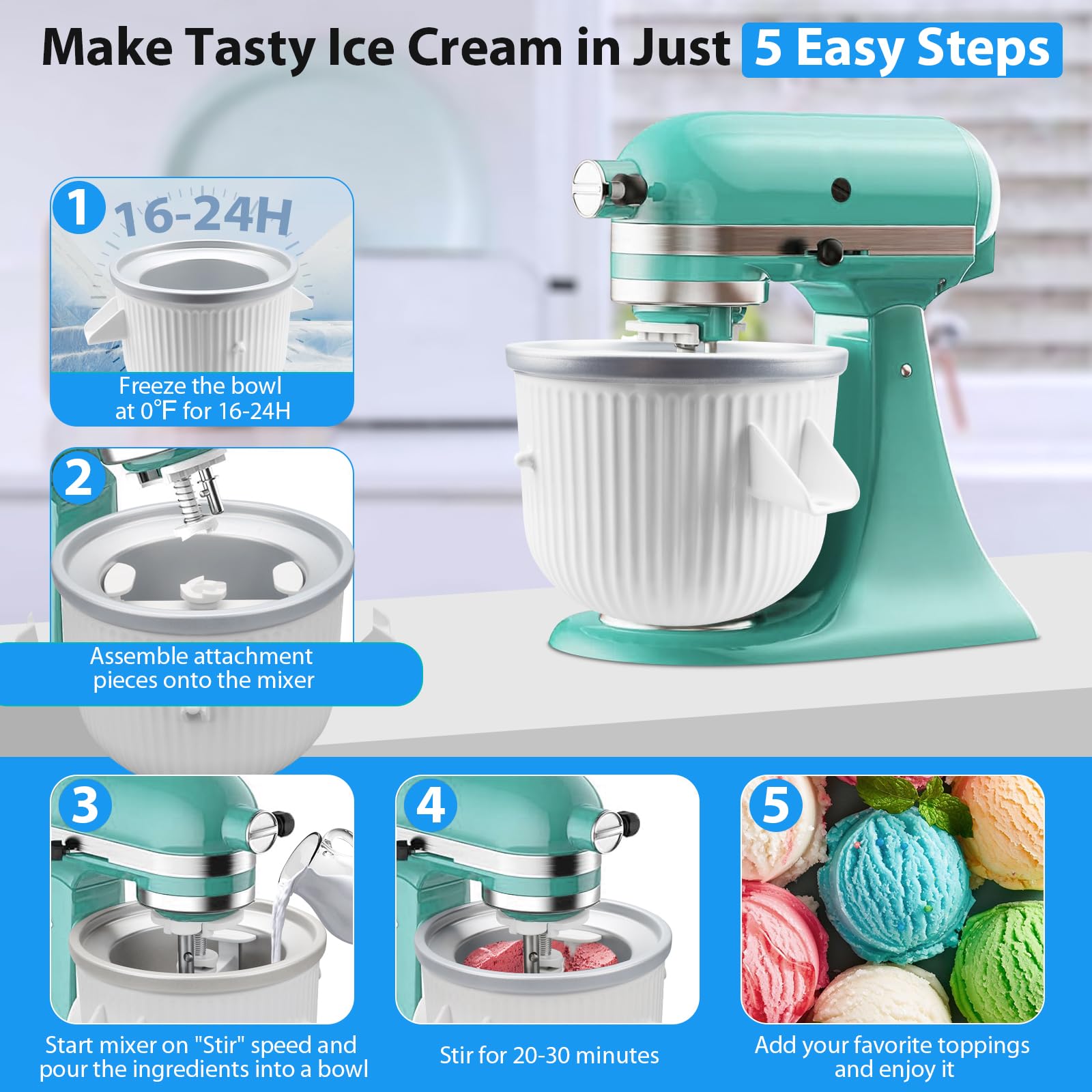GuanQiao accesorio para KitchenAid, uso rápido para postres fríos.