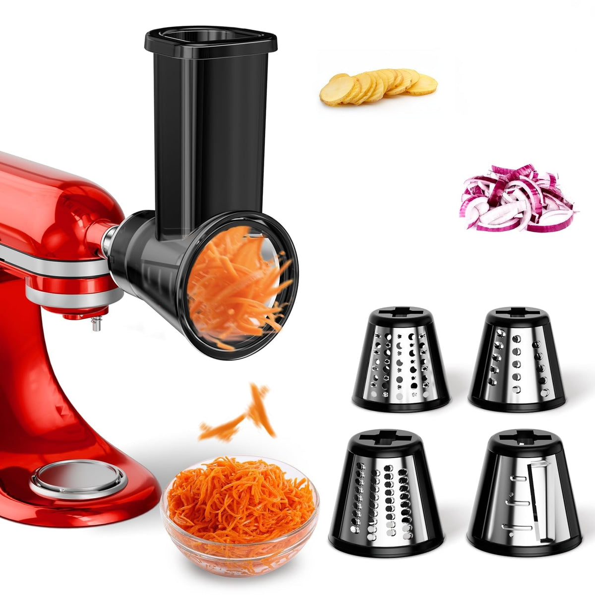 GuanQiao acoplador cortador rallador para Kitchenaid, facilita resultados consistentes.