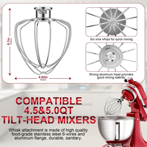 GuanQiao batidor de 6 hilos, compatibilidad con Tilt-Head para K45WW y similares.
