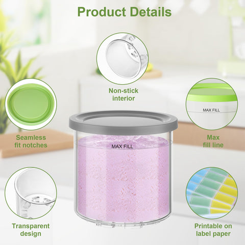 GuanQiao Creami Pint: apto para lavavajillas para limpieza rápida.