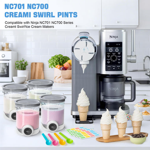 Cucharas integradas GuanQiao Creami Swirl para servir con comodidad.