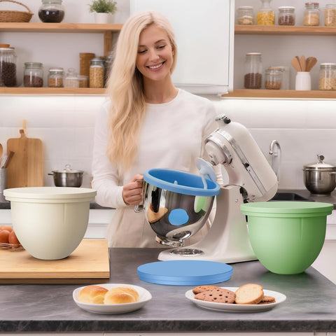 GuanQiao forro de silicona beige para tazón 5 qt ideal para organizar ingredientes