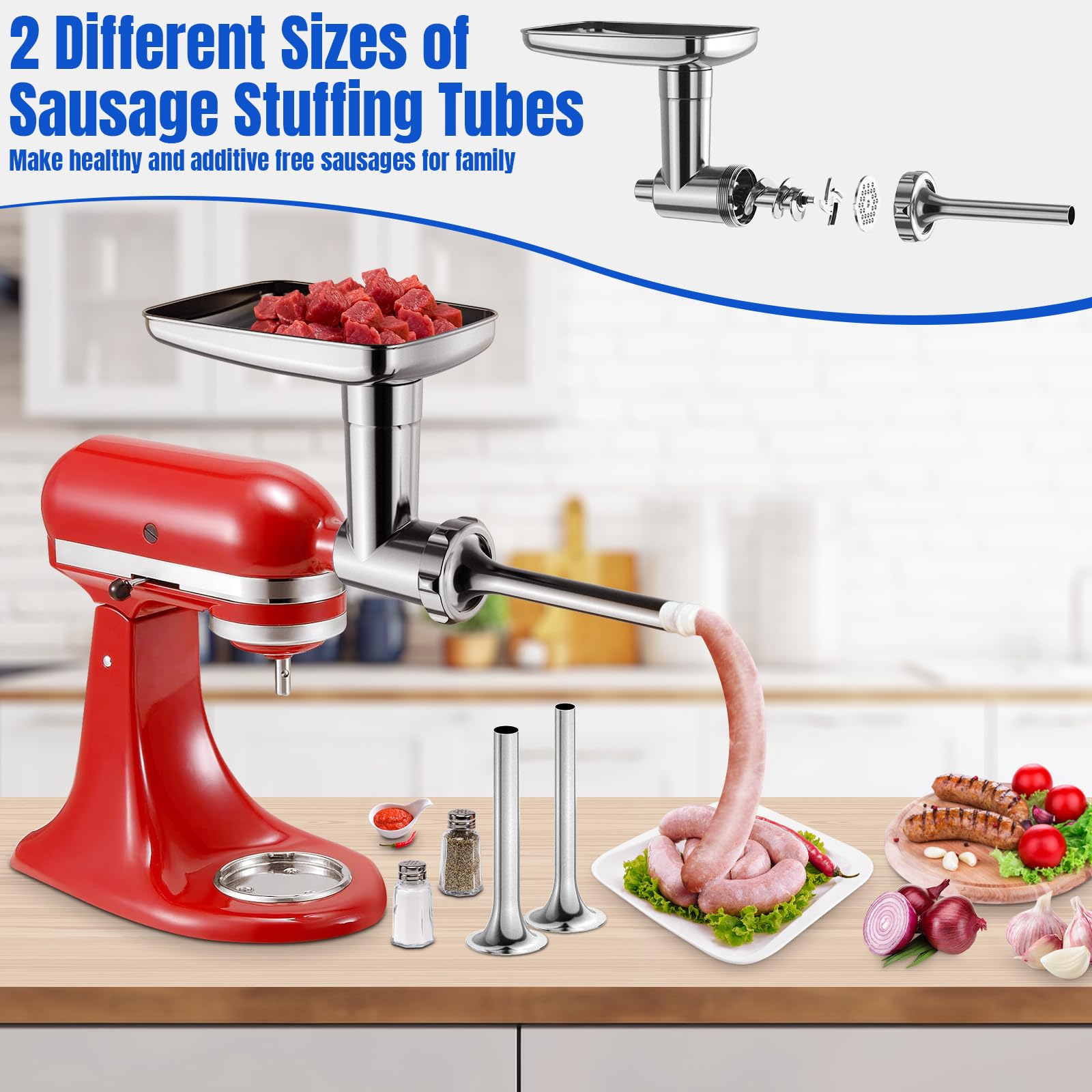 GuanQiao accesorio para moler carne con disco grueso para carnes ricas