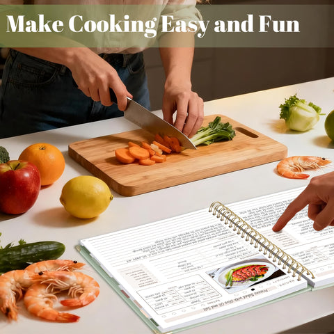 GuassLee cuaderno con pestañas de categorias para organizar recetas con estilo.