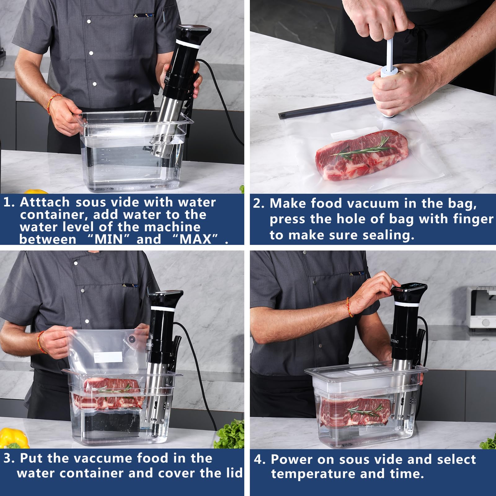 Gudac contenedor de 6L para agua, ideal para cocciones estables.