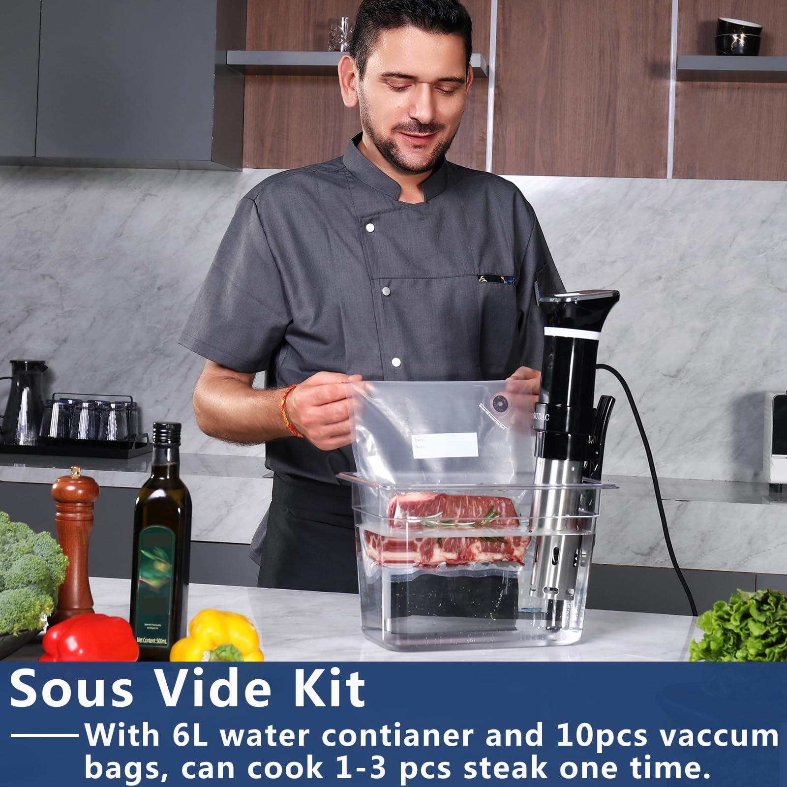 Gudac kit sous‑vide completo listo para cocinar.