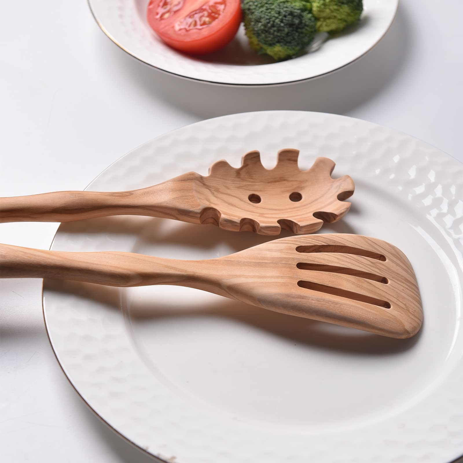 Gudamaye cuchara para espagueti de olivo, sirve pasta con facilidad