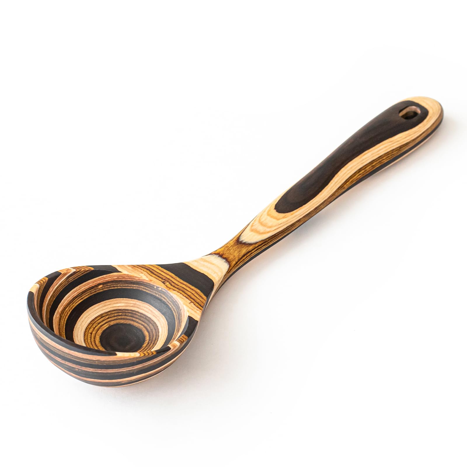 Gudamaye cucharon-sopa pakka wood, tamaño 10-6 pulgadas, ideal para servir caldos
